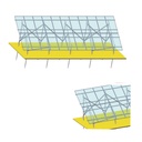 Sistem complet montare, structura pe sol pentru 22 panouri solare fotovoltaice unghi 35 grade