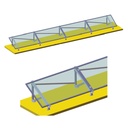 Sistem complet montare, structura pe beton pentru 4 panouri solare fotovoltaice cu unghi 30 grade