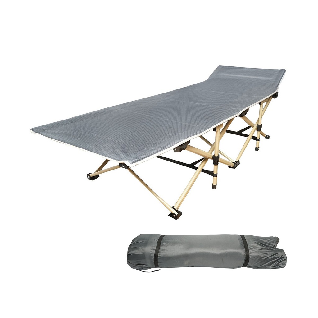 Pat pliabil de campanie, camping gri 190x66x42 cm