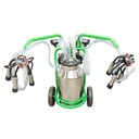 Aparat de muls vaci 2 posturi bidon 40L inox cu butelie, vacuum rezervor