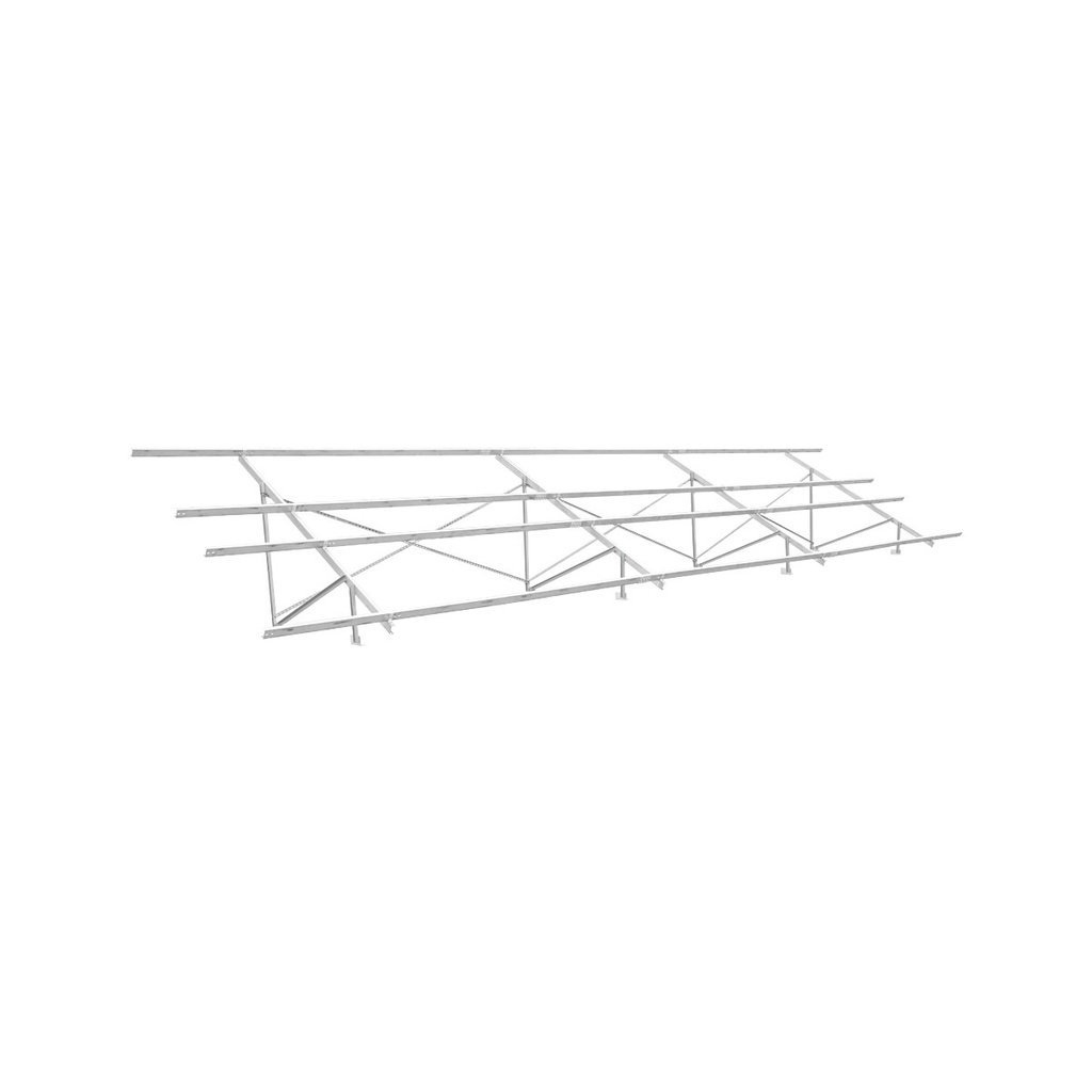Sistem complet montare, structura pe sol cu prindere in beton pentru 22 panouri solare fotovoltaice unghi 30 grade