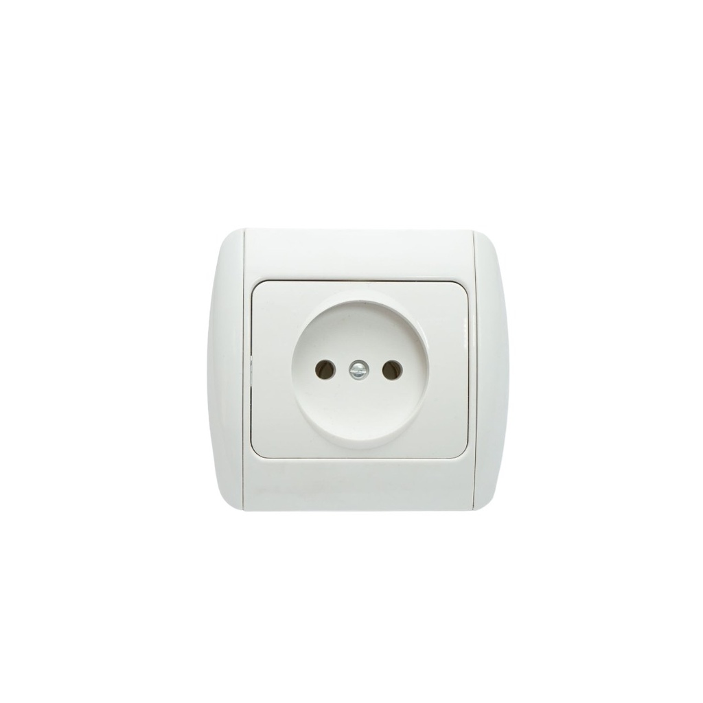 Priza simpa alba ST MAKEL 220V - 250V, 10A incastrat, ceramica