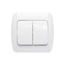 Intrerupator alb dublu ST MAKEL 220V - 250V, 10A incastrat, ceramica