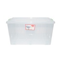 Cutie depozitare 120L cu capac si roti din plastic transparenta 800x515x420mm