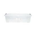 Cutie depozitare 40L cu capac si roti din plastic transparenta 725x470x200mm