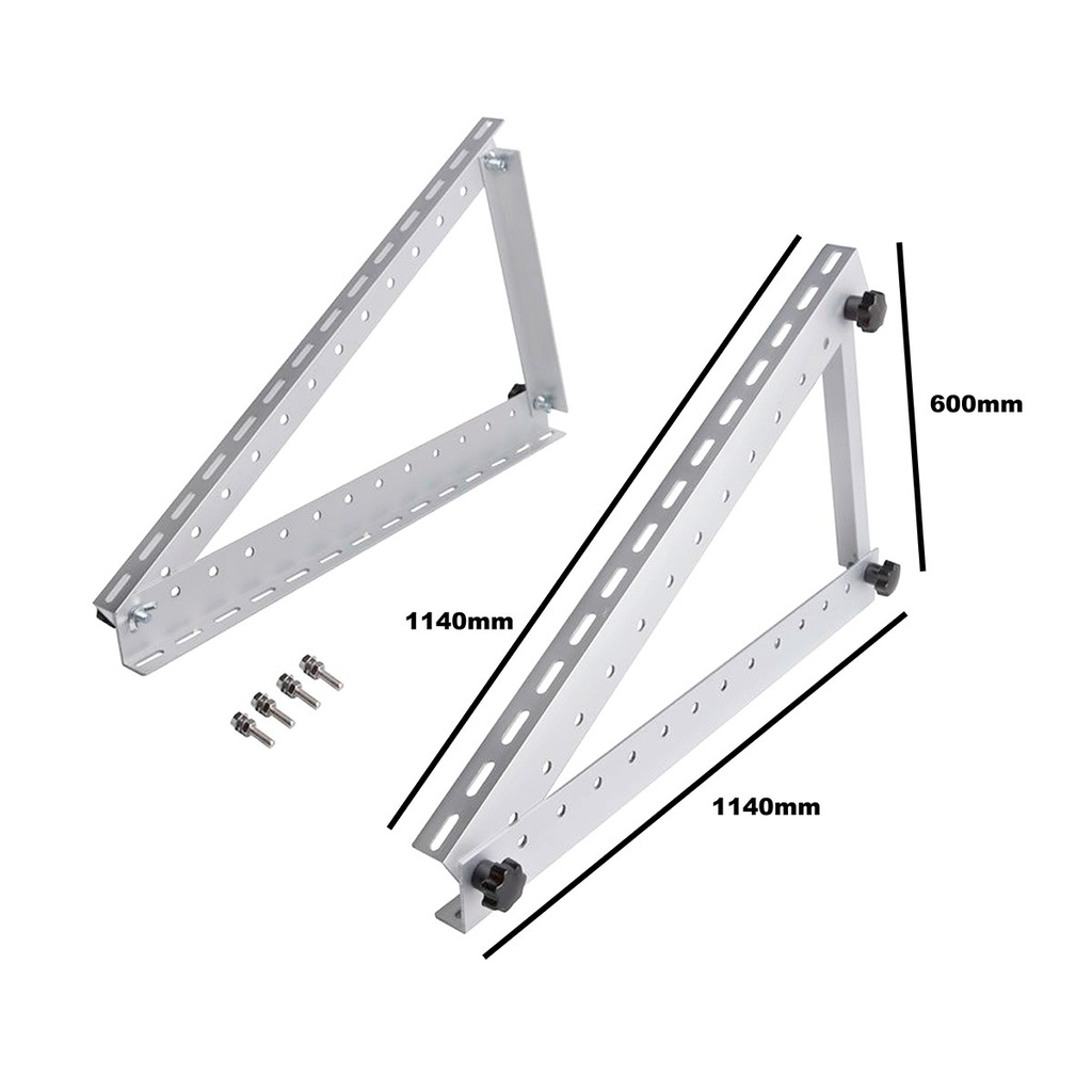 Set suporti tip triunghi pentru prindere panouri solare fotovoltaice 550W cu unghi reglabil