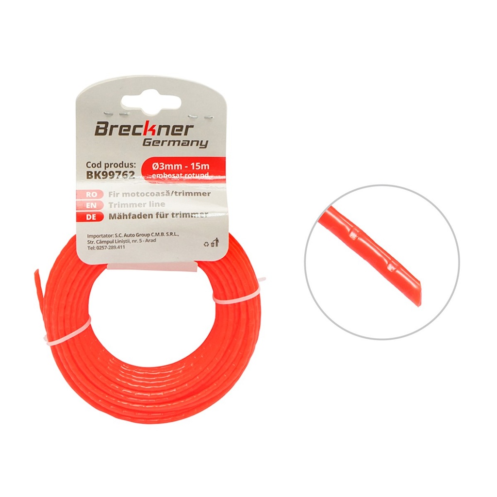 Fir rotund embosat pentru motocoasa 3mmx15m