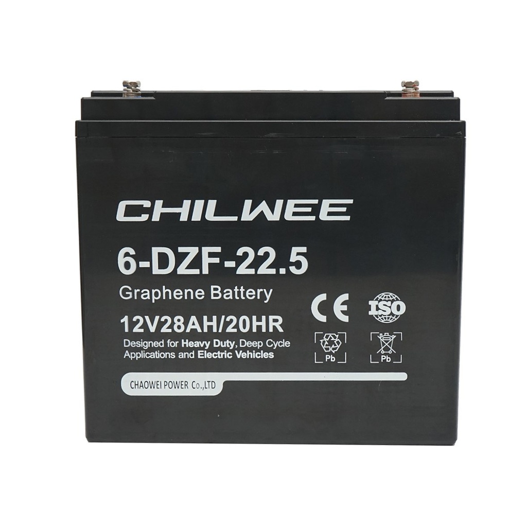 Baterie VRLA cu gel pentru biciclete si tricicluri electrice cu grafen 6-DZF-22.5, 12V, 28Ah-20HR CHILWEE