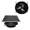 Ventilator evacuare acoperis axial industrial 600mm, 12000m3/h, motor brushless cu panou solar 180W
