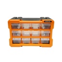 Cutie depozitare galbena din plastic modulara, 12 sertare 158x266x170mm