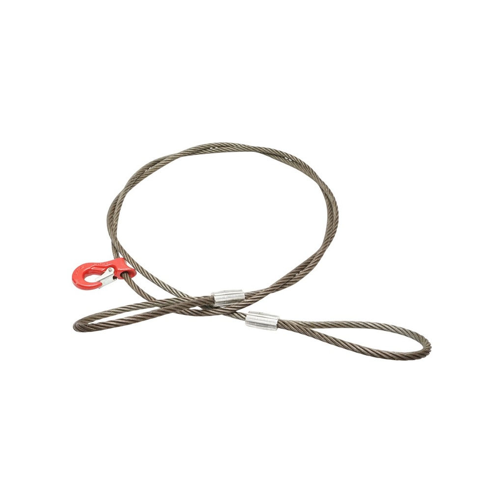 Cablu troliu ciochinar din otel 6x37 fi 14mm 4m cu 2 ochiuri si carlig 1.6T