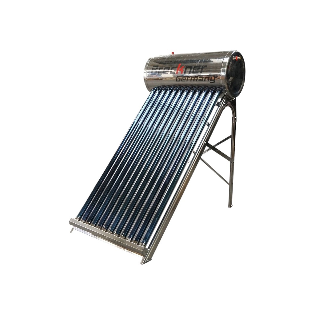 Panou solar nepresurizat inox cu 12 tuburi pentru apa calda, boiler 120L
