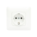Priza Schuko simpla cu impamantare alba ST 220V - 250V, 16A incastrat