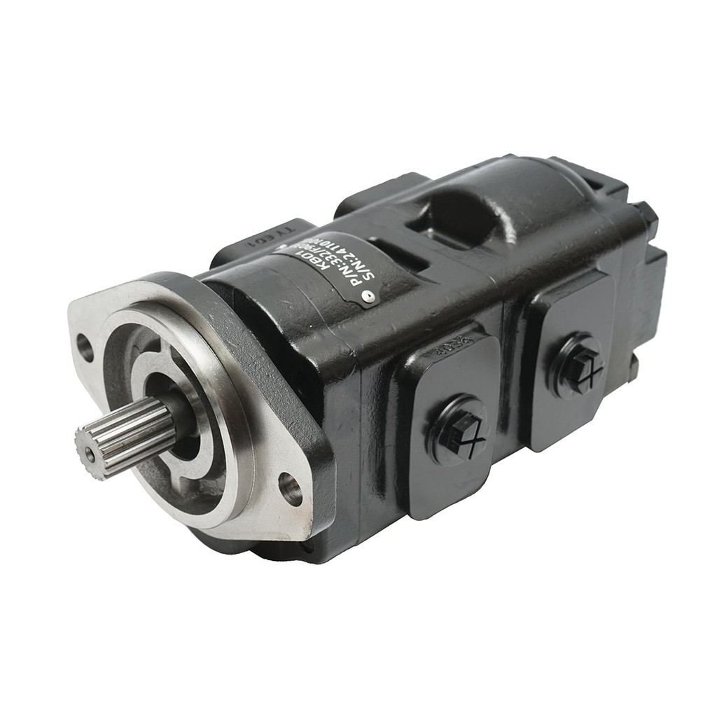 Pompa hidraulica tripla cu supapa 37/33CC pentru incarcator, manitou JCB cod OEM 332/F9031, 20/925581, 333/G5391, 7049532007