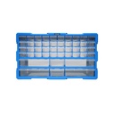 Cutie depozitare albastra din plastic modulara, 46 sertare 620x157x360mm