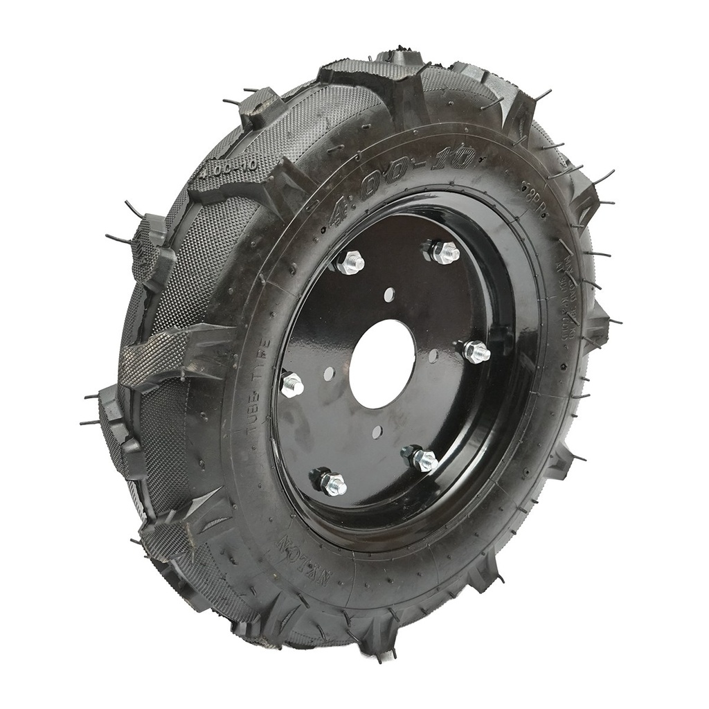 Roata completa 400/10 crampon 8PR cu janta neagra