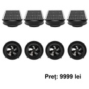 Set 4 ventilatoare axiale de tavan 600mm cu panou solar 12000m3/h
