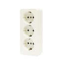 Priza Schuko cu 3 intrari, impamantare alba PT 16A, 250V aplicata cu protectie pentru copii