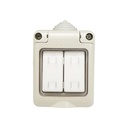 Intrerupator dublu aplicat PT de exterior IP55, 10AX, 250V