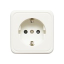 Priza Schuko cu 1 intrare, impamantare alba PT 16A, 250V aplicata cu protectie pentru copii