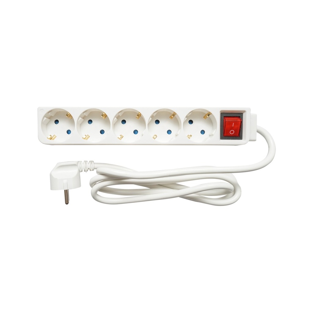Prelungitor cu 5 prize schuko 1.5m, 16A, 250 si intrerupator