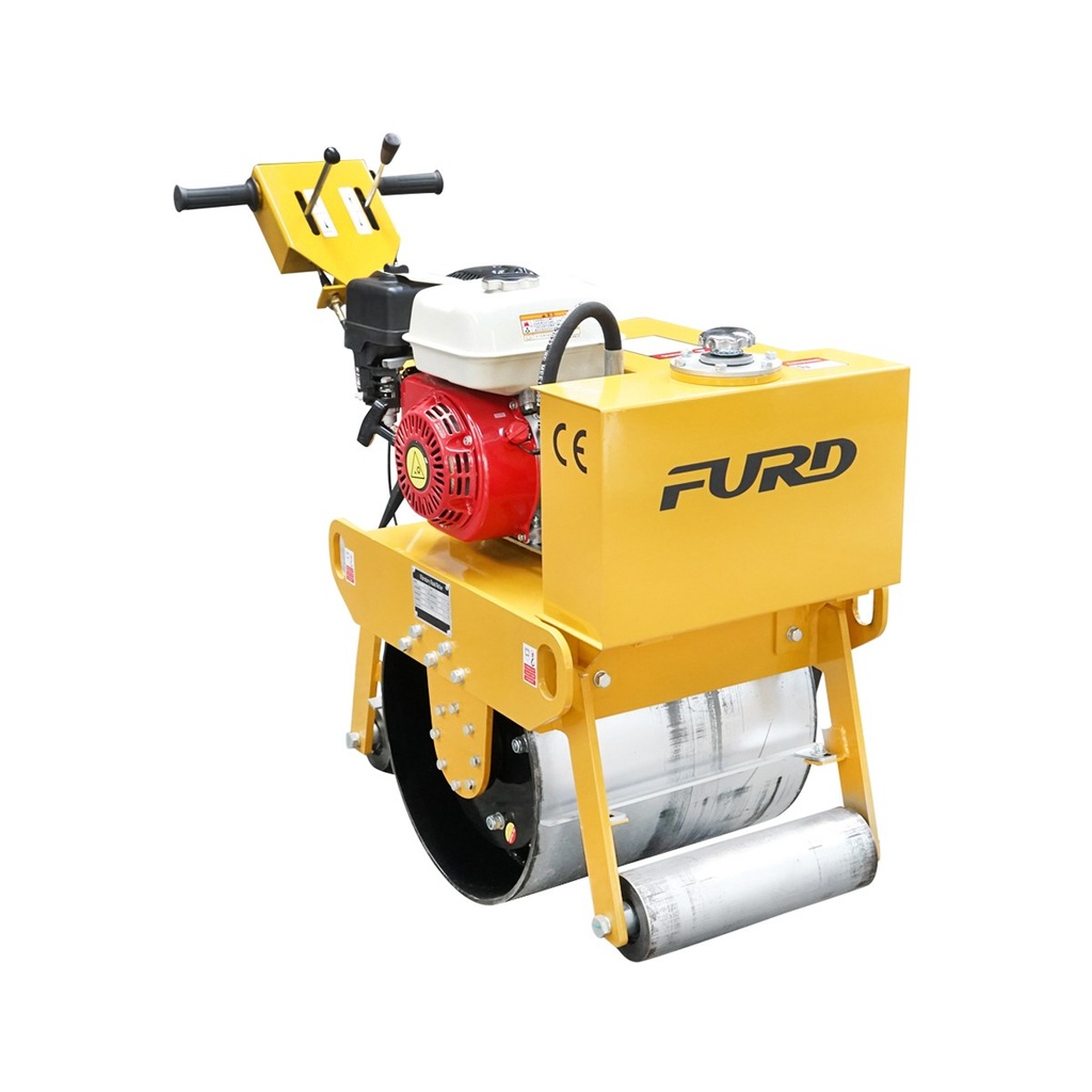 Cilindru compactor 200kg cu tamburi 450mm si motor benzina HONDA GX160 5.5CP, pornire manuala