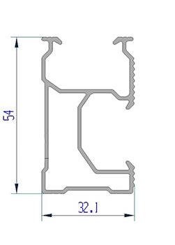 Bara sustinere panouri solare, profil aluminiu 5m-sistem B
