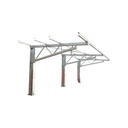Carport 2 masini 9.3m cu sistem structura prinderi panouri solare fotovoltaice(660W) 9.24KW
