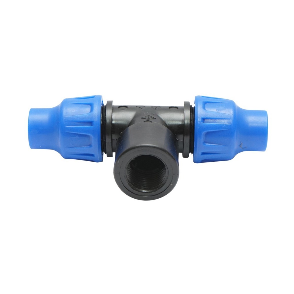 Teu cu filet interior D16mmx1/2x16mm pentru tub picurare
