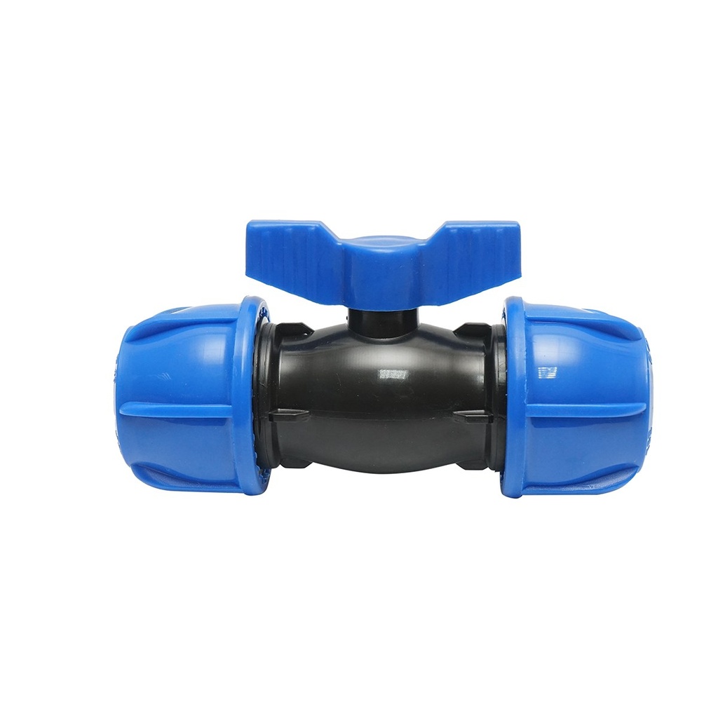 Robinet mufa cu bila compresiune PEHD D40x40mm, PN16 pentru sisteme de irigatii