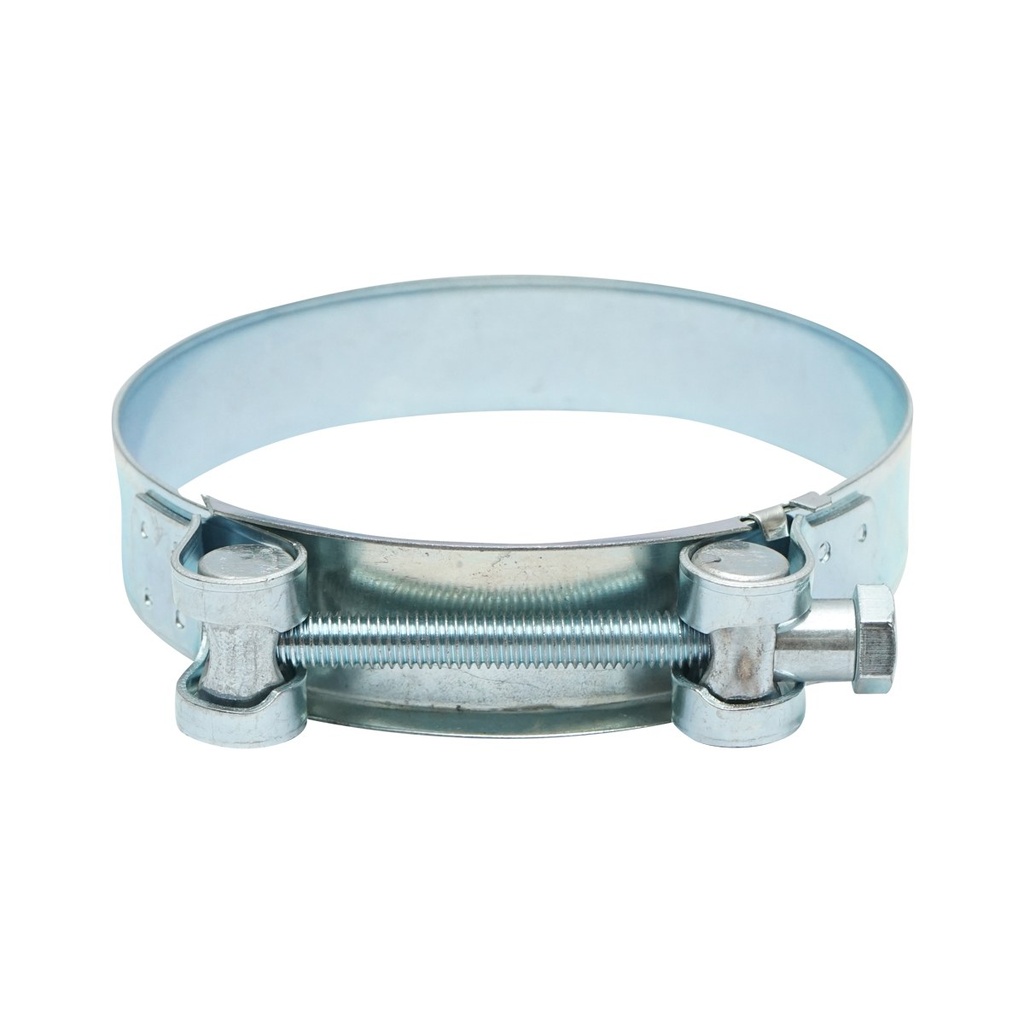 Colier forta, clema metalica zincata cu surub W1 pentru furtunuri 104-112mm