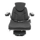 Scaun pentru tractor negru, reglabil cu cotiera, tetiera, centura si suspensie mecanica, latime sezut 455mm