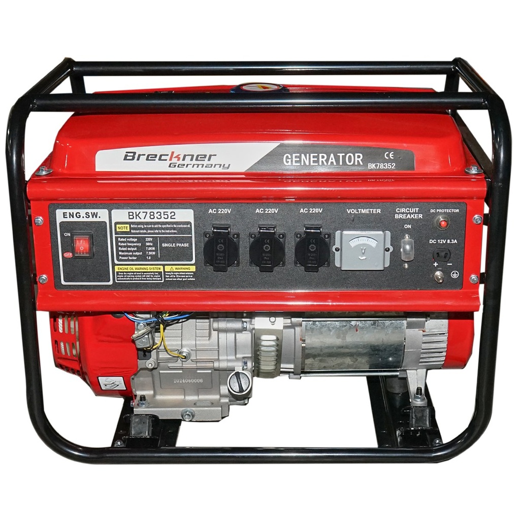 Generator electric 7.5kW/220V, motor pe benzina 17CP, pornire manuala