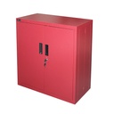Dulap metalic rosu cu o polita si 2 usi securizate 750x750x350mm