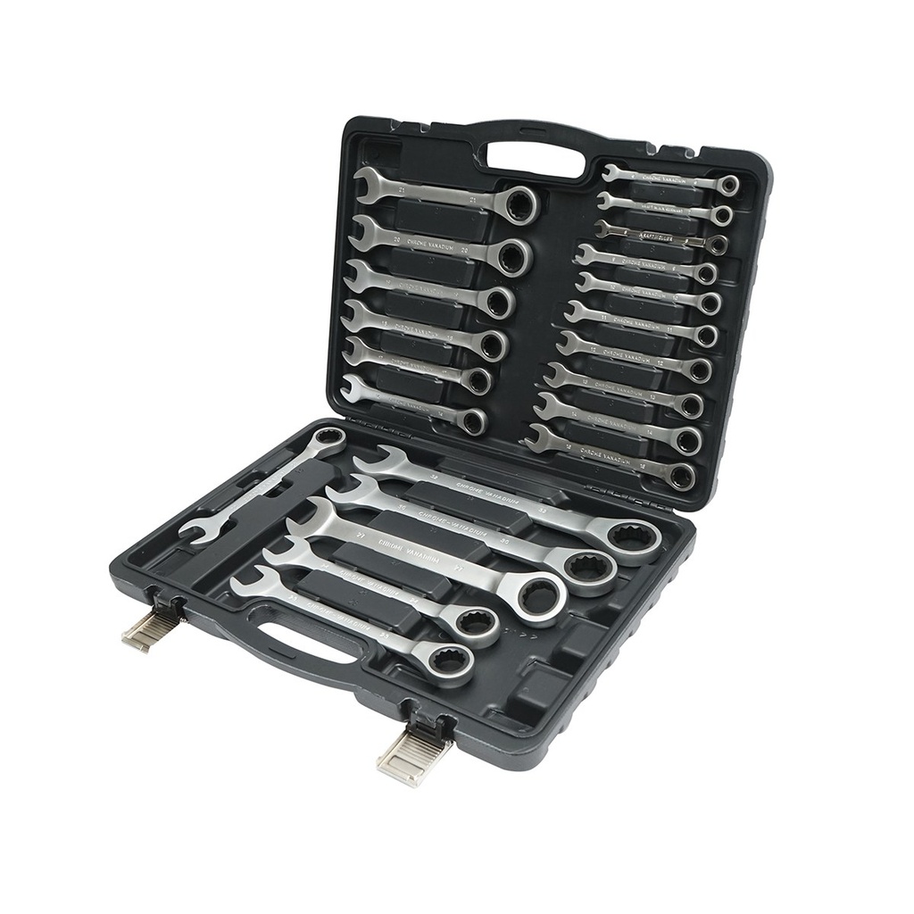 Trusa 22 chei combinate cu clichet 6-32mm CrV