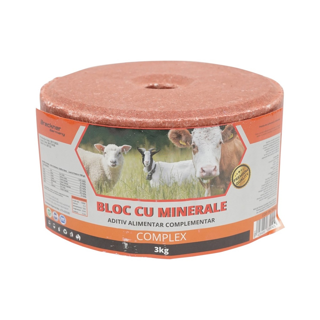 Bloc sare 3kg cu complex minerale pentru animale