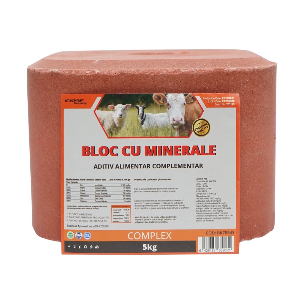 Bloc sare 5kg cu complex minerale pentru animale