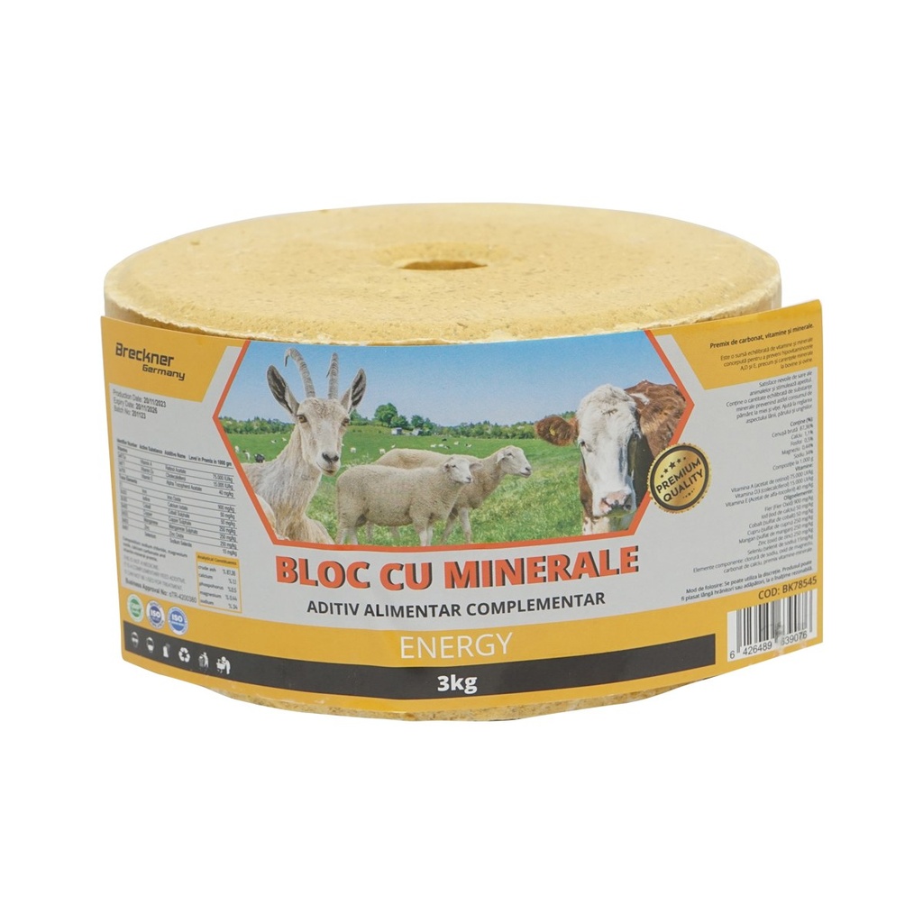 Bloc sare 3kg cu vitamine si minerale pentru animale