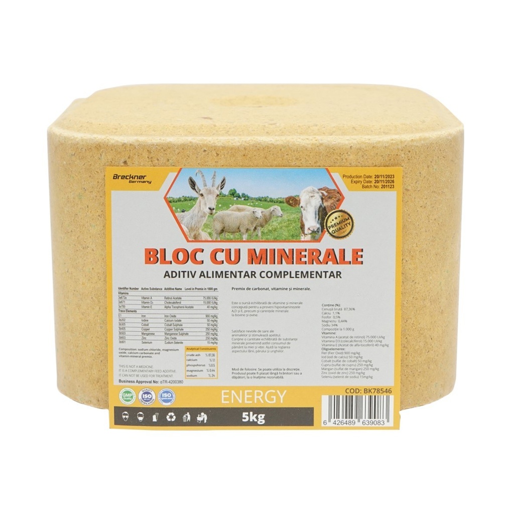 Bloc sare 5kg cu vitamine si minerale pentru animale