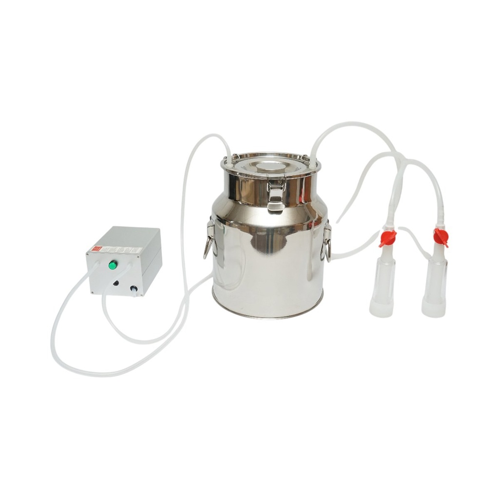 Aparat de muls cu 1 post 60W, 220V si bidon de inox 14L pentru capre si oi