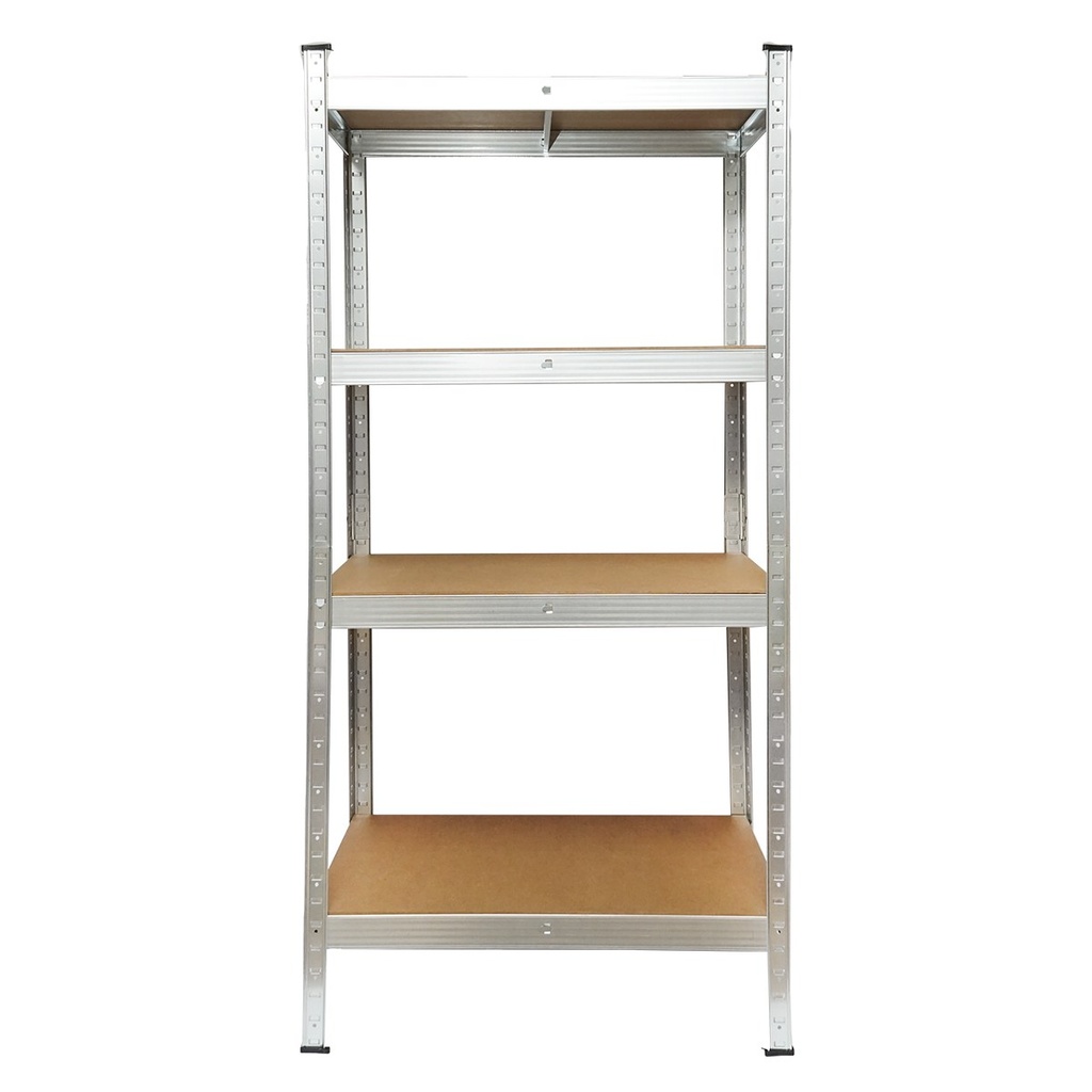 Raft metalic cu 4 polite MDF, 144x70x40cm, 50kg/polita, montaj fara suruburi