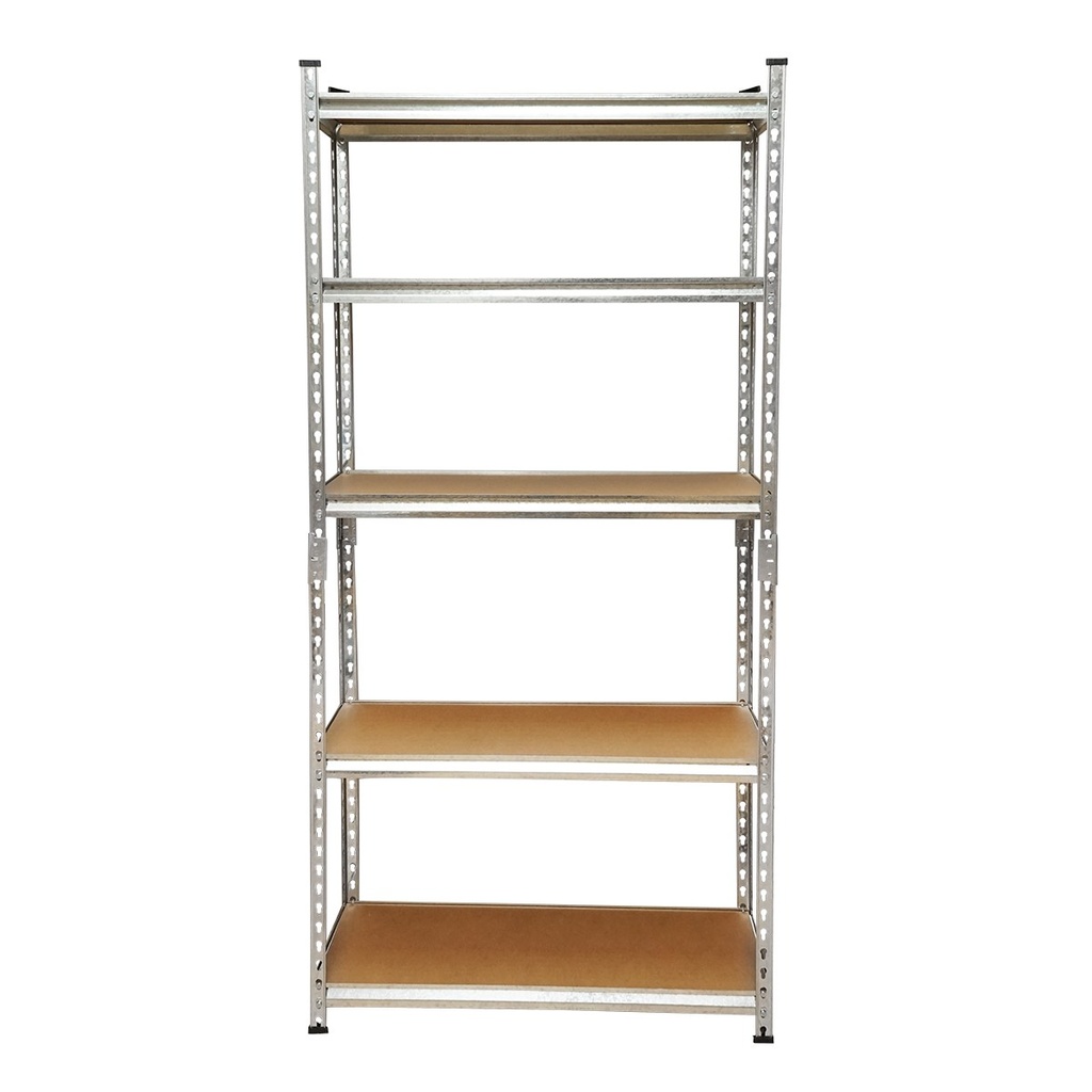 Raft metalic cu 5 polite MDF, 180x90x30cm, 120kg/polita, montaj fara suruburi