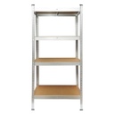 Raft metalic cu 4 polite MDF, 144x60x30cm, 50kg/polita, montaj fara suruburi