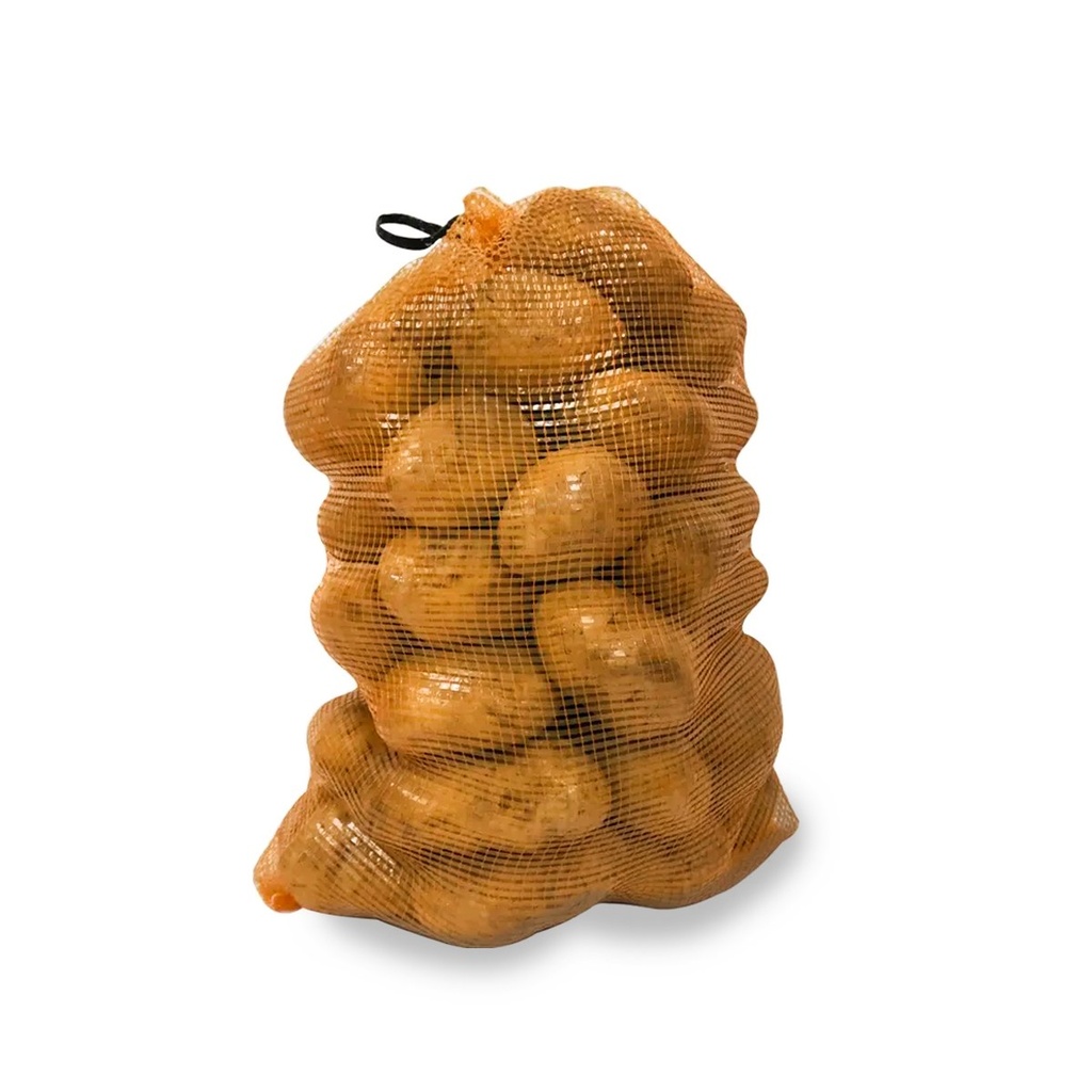Sac plasa cu maner 600x400mm tip Raschel pentru legume 20Kg portocaliu