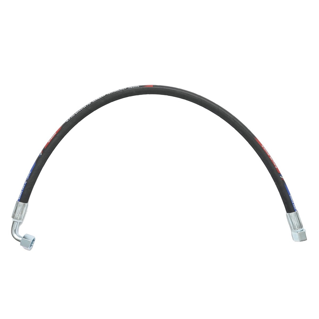 Furtun presiune 1800mm hidraulic 2SN DN10 sertizat cu armaturi 90 grade M20x1,5 si armatura dreapta M20x1,5