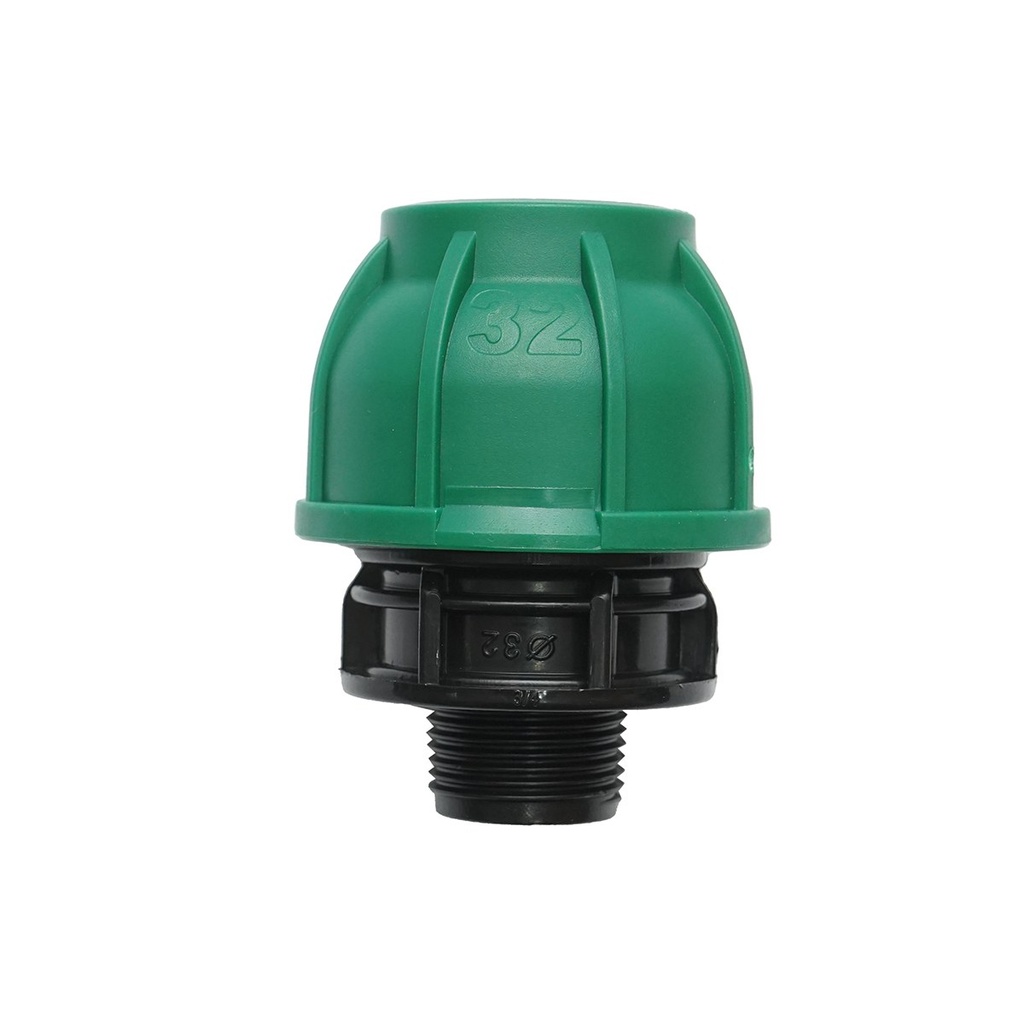 Racord compresiune cu filet exterior D32mmx3/4 toll, PN10 Bar pentru sisteme de irigatii