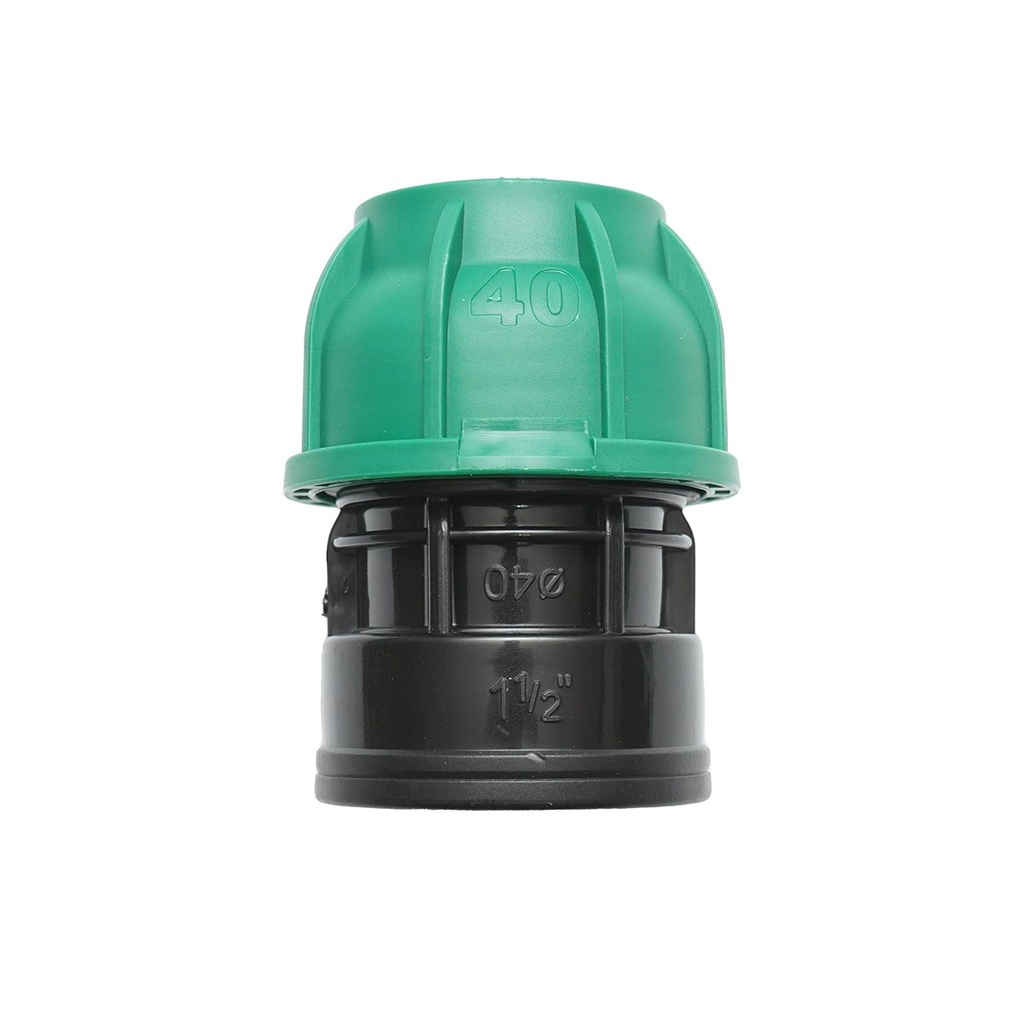 Racord compresiune cu filet interior D40mmx1-1/2 toll, PN10 bar pentru sisteme de irigatii