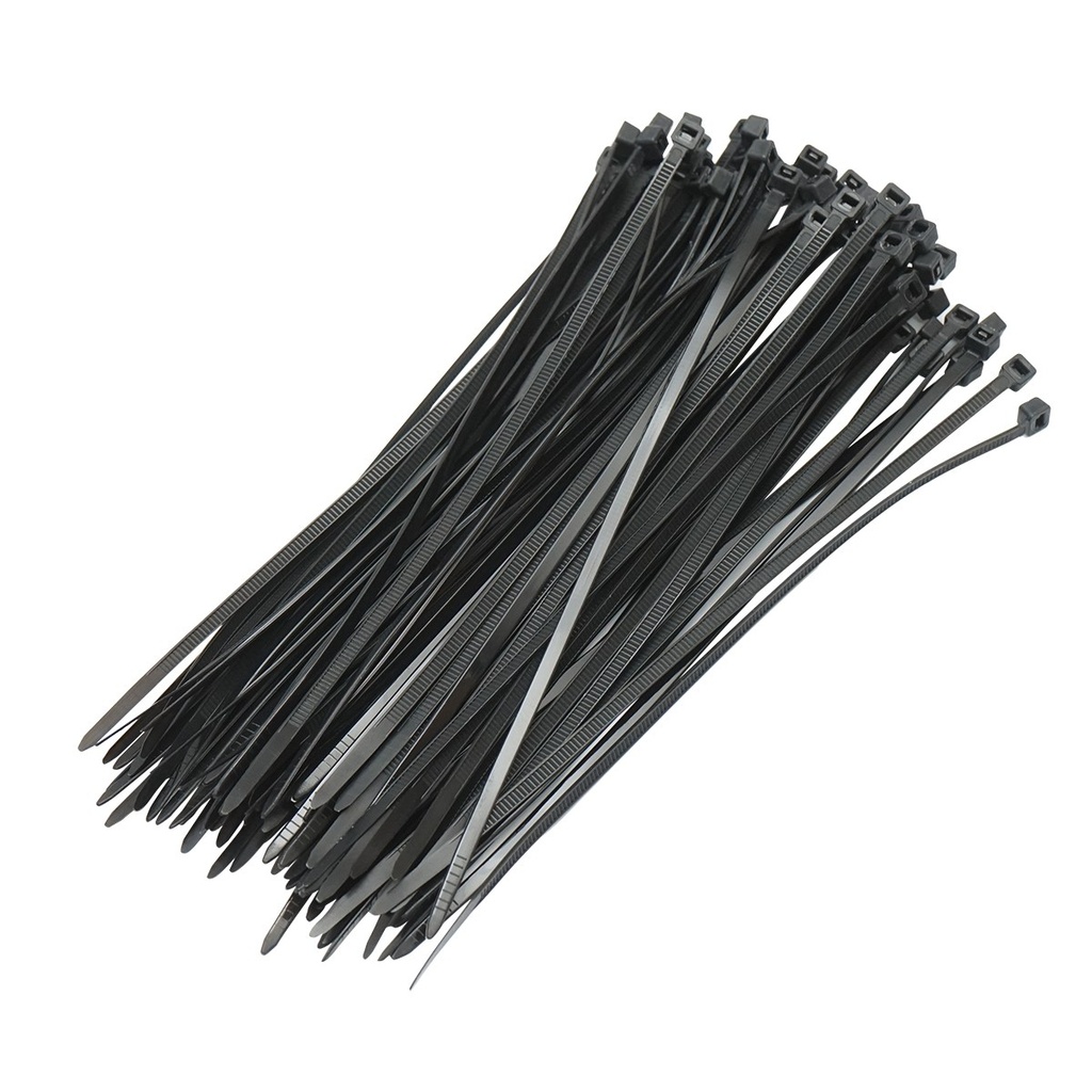 Faseta, colier plastic negru 3.6x200mm 100 buc/set