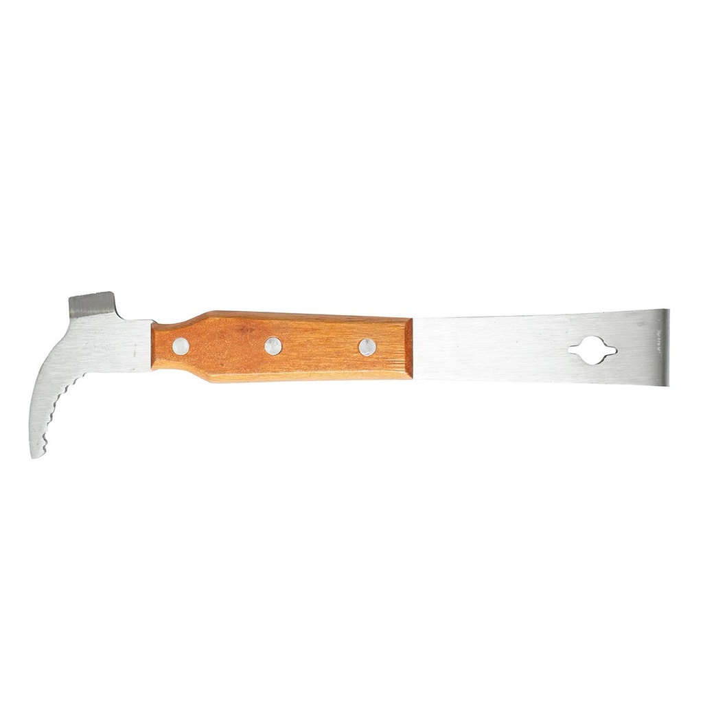 [AMAT6-117237] Dalta apicola din inox cu maner din lemn si scara tip L 260mm