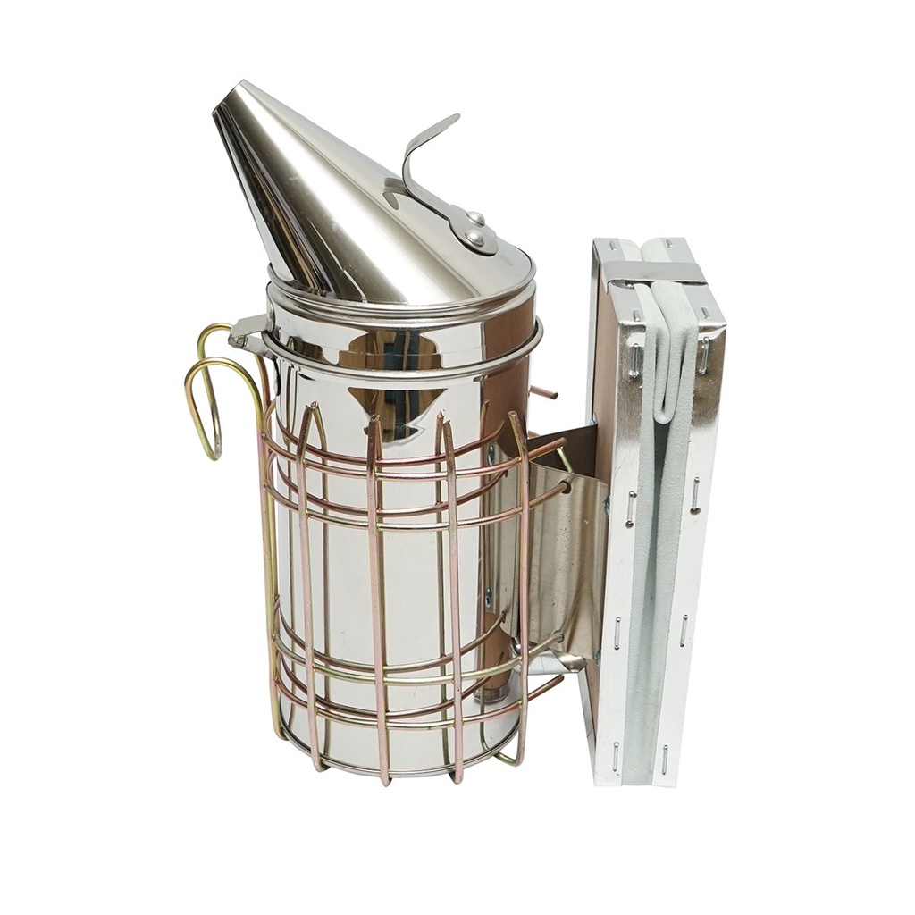 [AMAT6-117265] Afumator albine din inox cu cilindru scut termic si burduf din piele 160mm